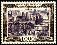 France 1949-50 1000f Paris air unused no gum.