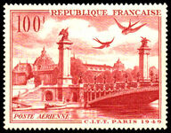 France 1949 100f air lightly mounted mint