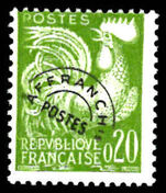 France 1954-59 20f Gallic Cock pre-cancel unmounted mint