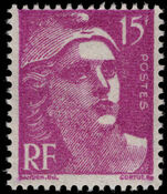 France 1945-46 15f bright purple unmounted mint.
