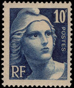 France 1945-46 10f blue small format unmounted mint.