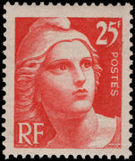 France 1945-46 25f scarlet small format unmounted mint.