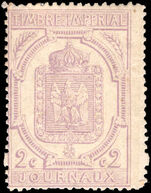 France 1868-69 2f mauve Journal lightly mounted mint.