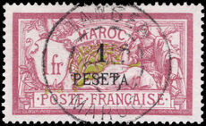 French Morocco 1902-10 1p on 1f Merson fine used.