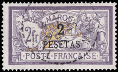 French Morocco 1902-10 2p on 2f Merson fine used.