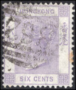 Hong Kong 1863-71 6c lilac crown CC fine used.