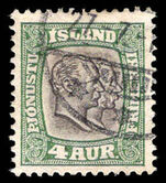Iceland 1907 4a green and sepia official fine used.