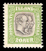 Iceland 1907 20a yellow-green and sepia official lightly mounted mint.