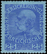 PO's in Turkish Empire 1908 25c deep blue on azure lightly mounted mint.