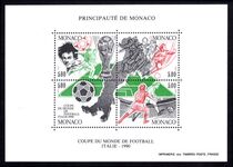Monaco 1990 Football souvenir sheet fine unmounted mint.