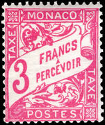 Monaco 1926-43 3f rosine postage due unmounted mint.