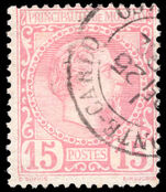 Monaco 1885 15c pale rose fine used.