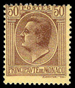 Monaco 1924-33 50c brown on yellow unmounted mint.
