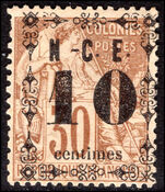 New Caledonia 1892 10c on 30c unused no gum.
