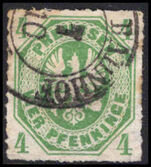 Prussia 1861-67 4pf green fine used.