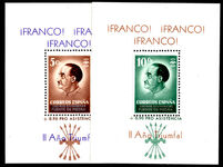 Spain 1938 Patriotic Labels France Triumphal Year souvenir sheet set unmounted mint.