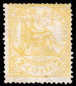 Spain 1874 2c lemon-yellow unused no gum.