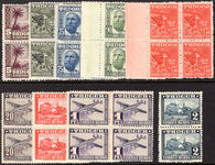Tangier 1948-51 values in fine blocks of 4 (2p in pair) unmounted mint.