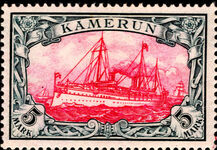 Cameroun 1900-11 5mk carmine and black no watermark fine mint lightly hinged.