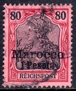 Morocco 1900 1p on 80pf fine used.