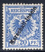 Marshall Islands 1897-1900 20pf ultramarine fine mint lightly hinged.