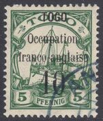 Togo 1914 Anglo-French Occupation 10 on 5pf type III fine used.