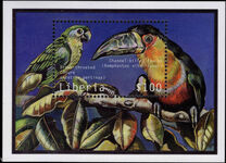 Liberia 2001 Brown-throated Parakeet unmounted mint souvenir sheet.