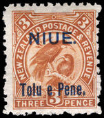 Niue 1903 3d yellow-brown lightly mounted mint.