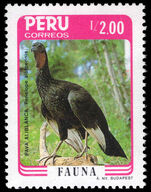 Peru 1986 White-winged Guan unmounted mint.