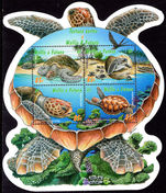 Wallis and Futuna 2005 Green Turtle souvenir sheet unmounted mint.