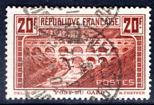 France 1929 Pont du Gard 20fr perf 13½ fine used.
