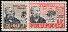 El Salvador 1940 Centenary of First Adhesive Postage Stamps airs lightly mounted mint.