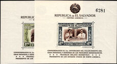 El Salvador 1948 Third Death Anniversary of Franklin D. Roosevelt souvenir sheet set umounted mint.