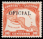 El Salvador 1925-32 10c ATLANT CO official type O153 lightly mounted mint.