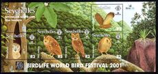 Seychelles 2001 World Bird Festival souvenir sheet unmounted mint.