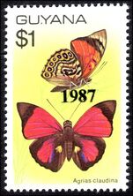 Guyana 1987 Butterfly 1987 overprint unmounted mint