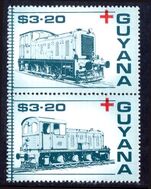 Guyana 1988 Red Cross Trains $3.20 pair unmounted mint.