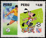 Peru 1995 World Cup Football unmounted mint.