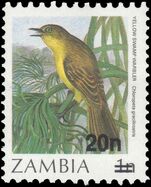 Zambia 1987-88 20n on 1n type II unmounted mint.