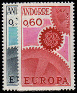 French Andorra 1967 Europa Cogwheels fine lightly mounted mint.