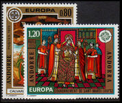 French Andorra 1975 Europa Religious Paintings unmounted mint.