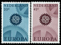 Netherlands 1967 Europa unmounted mint. 45c phosphor 20c no phos