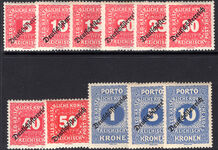 Austria 1919 Postage Due set lightly mounted mint (25h and blue values unmounted mint).