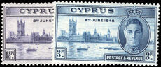 Cyprus 1946 Victory lightly mounted mint.