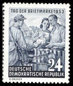 East Germany 1953 Stamp Day unmounted mint.