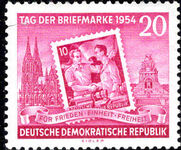 East Germany 1954 Stamp Day unmounted mint.
