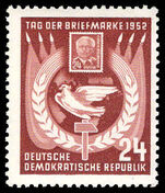 East Germany 1952 Stamp Day unmounted mint.