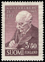 Finland 1945 80th Birth Anniversary of President K. J. Stahlberg unmounted mint.