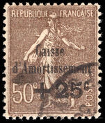 France 1930 50c+25c sepia Sinking Fund fine used.