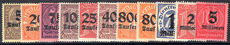 Germany 1923 Official set, both watermarks lightly mounted mint.